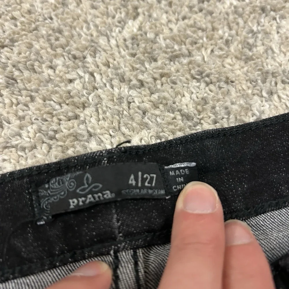 prAna‎ London Jeans Women's 4/27 Black Dark Wash Denim 30